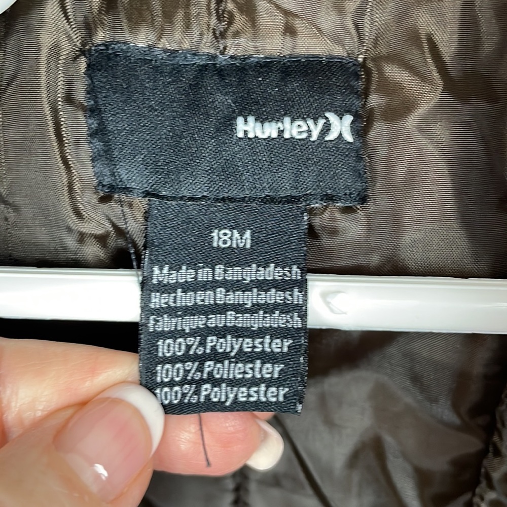 Hurley Brown Insulated Zip Up Baby Jacket - Size 18 Months - Picture 10 of 12